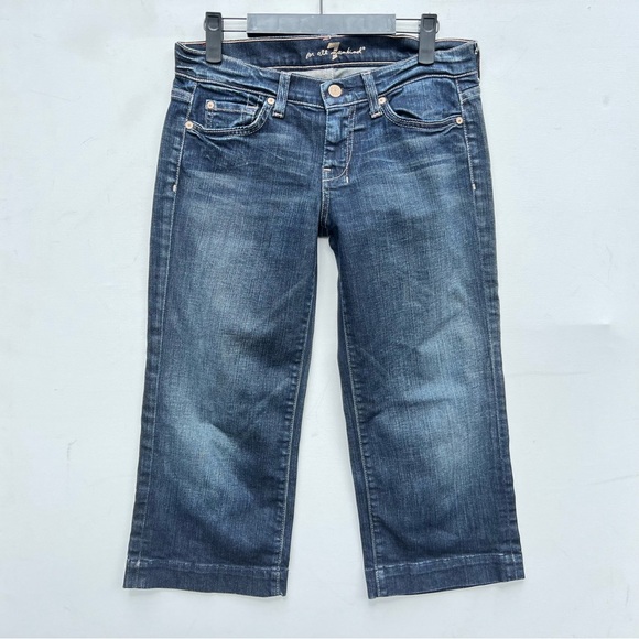 Seven 7 for all mankind crop dojo Dakota jeans gaucho wide 28 culottes - Picture 2 of 9